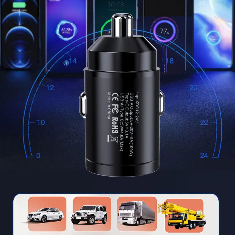 🔥Multi Compatible 100W Fast Charging Car Charger